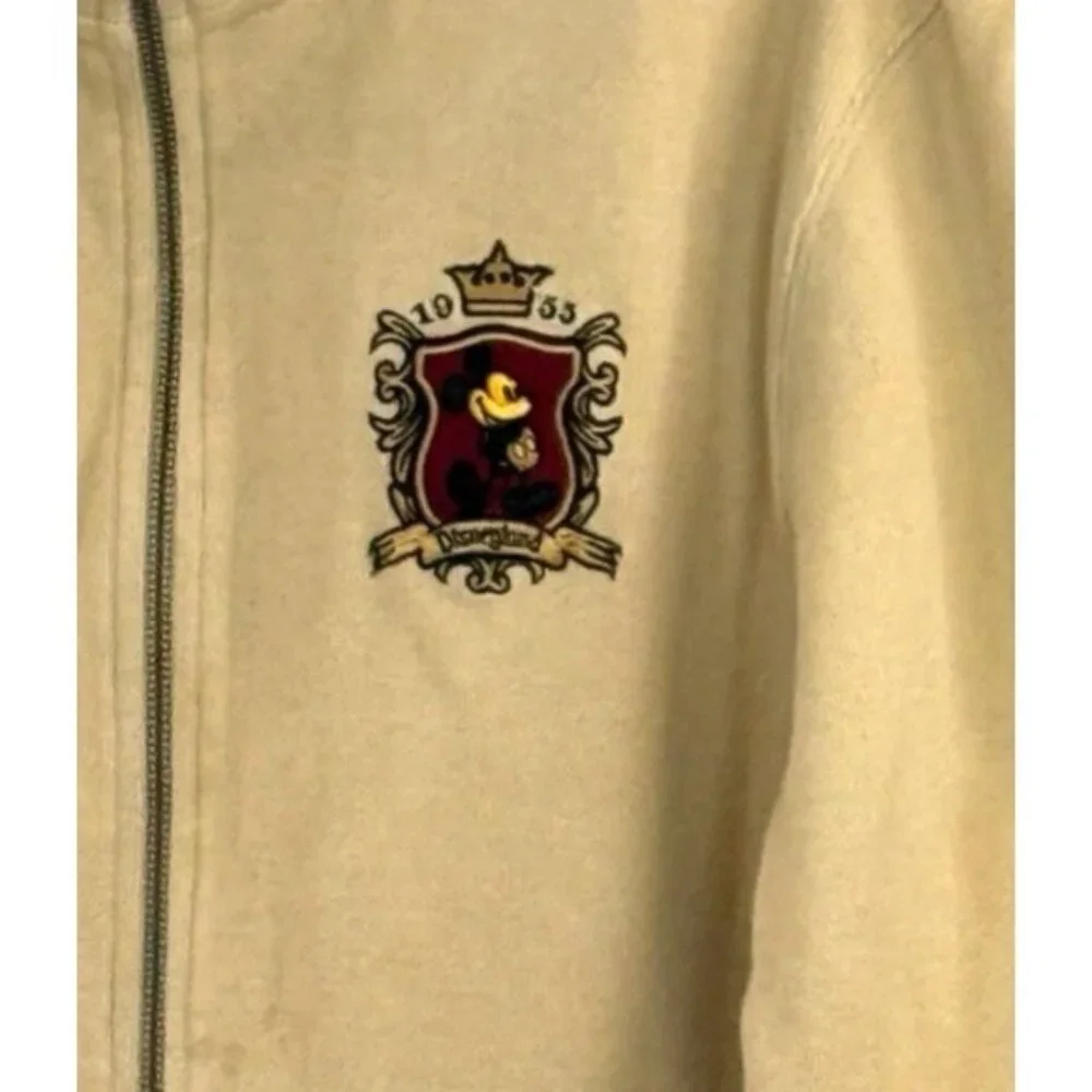 Disneyland Resorts Crown Mickey Mouse 1955 Embroidered Tan Jacket Size XL NWOT